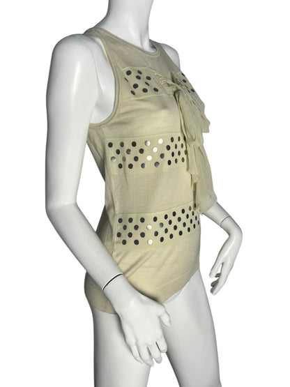 CHRISTIAN DIOR SILK STUDDED TOP