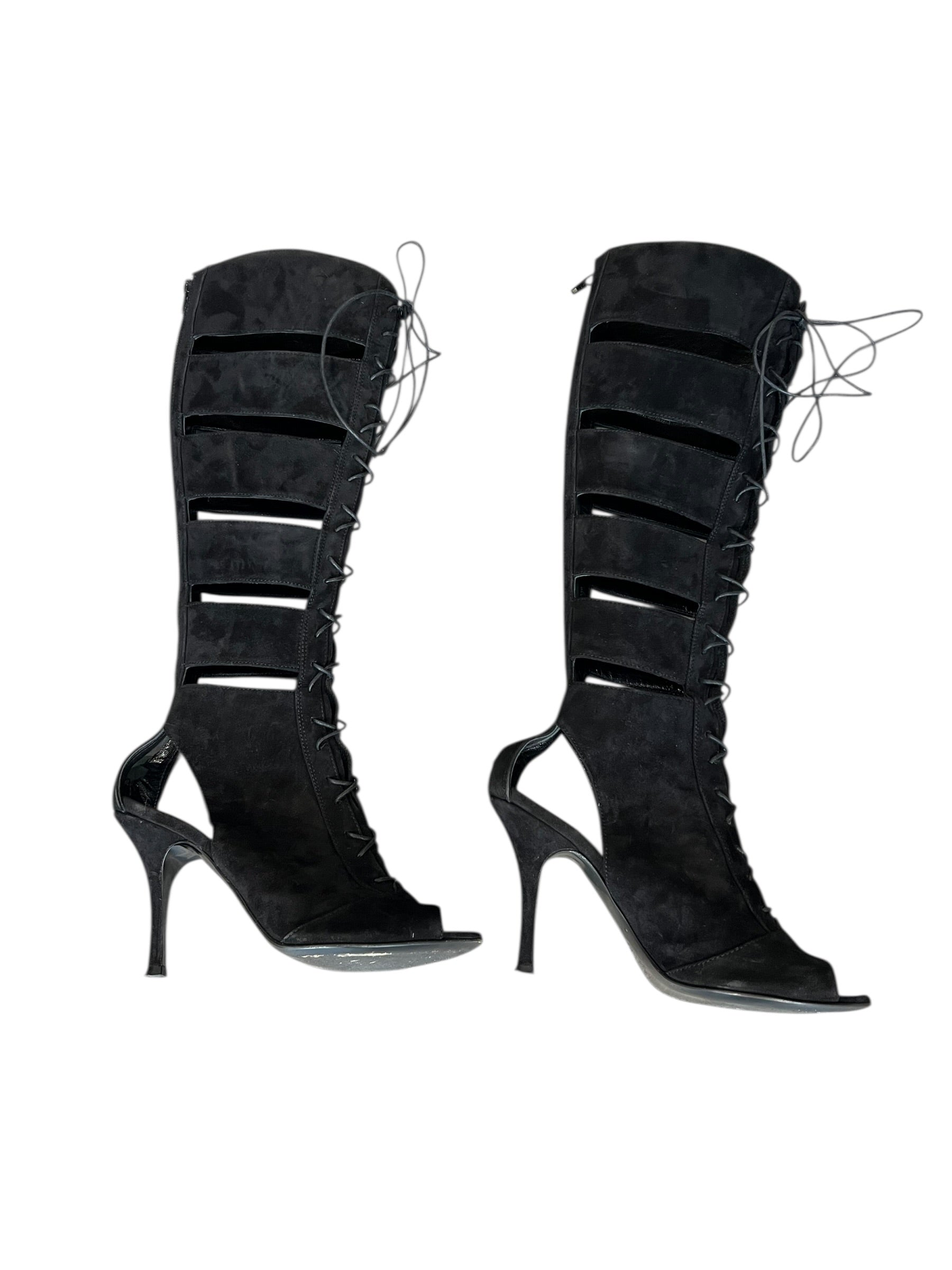 LA PERLA 2009 CUT OUT SUEDE BOOTS