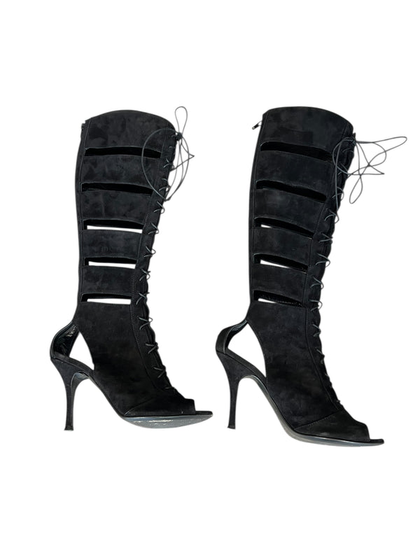 LA PERLA 2009 CUT OUT SUEDE BOOTS