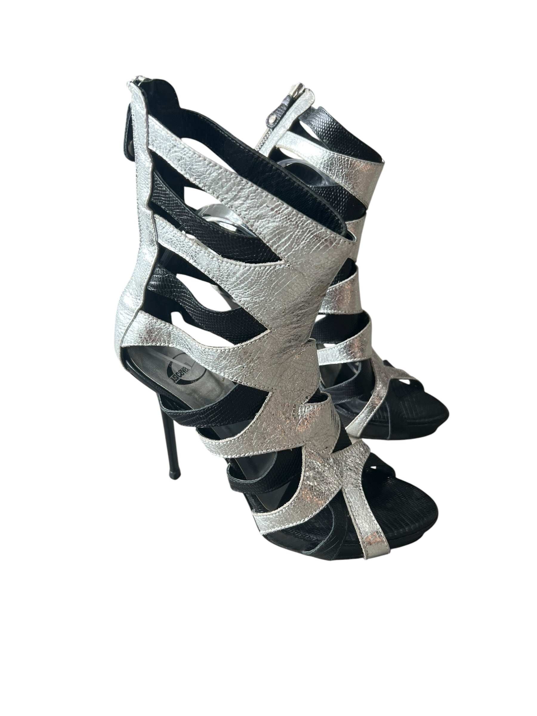 JUST CAVALLI LEATHER HEELS