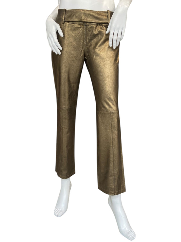 PLEIN SUD METALLIC GOLD PANTS