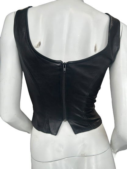 PLEIN SUD LEATHER CORSET TOP