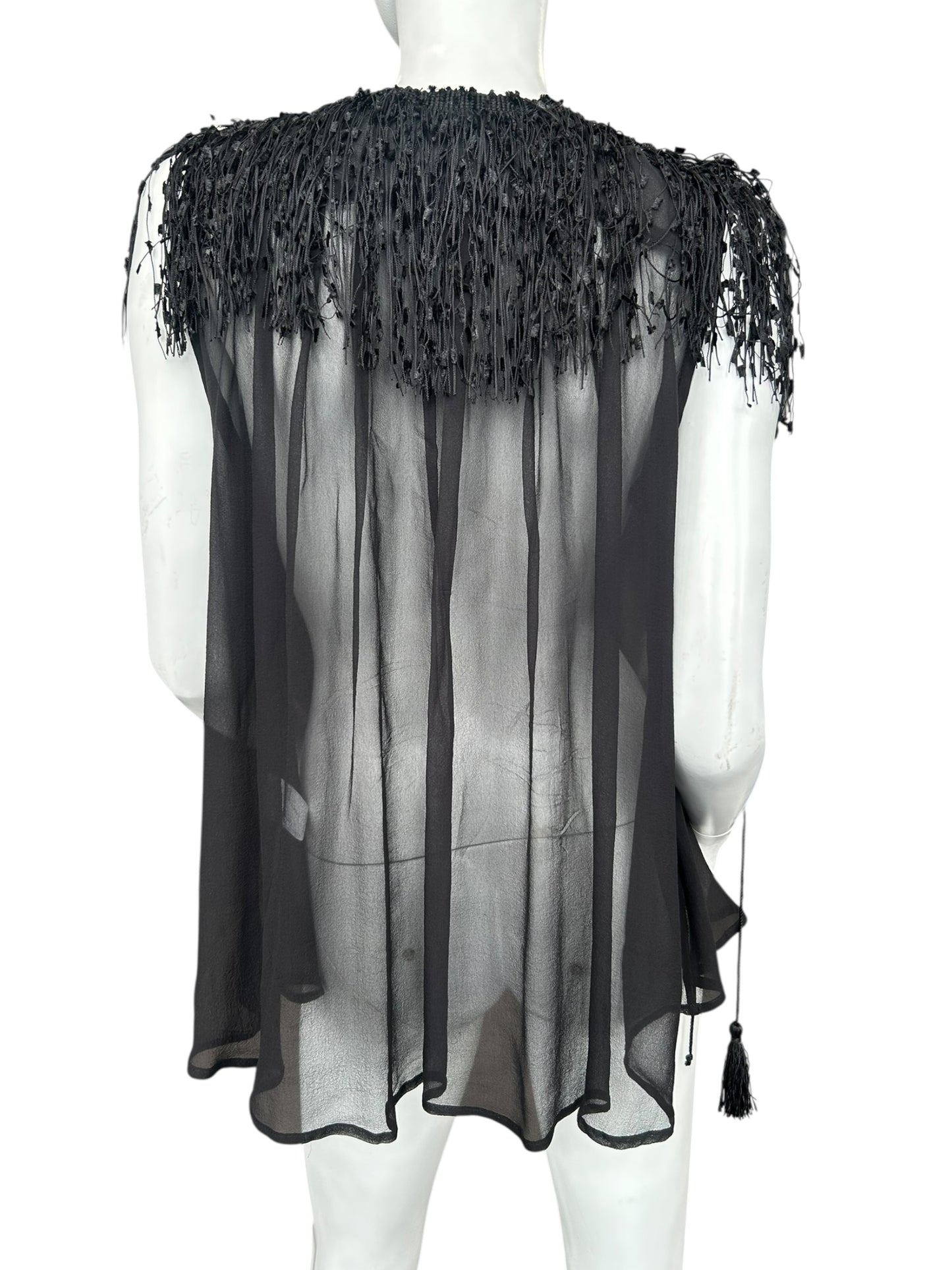 PLEIN SUD BLACK SILK BEADED TOP