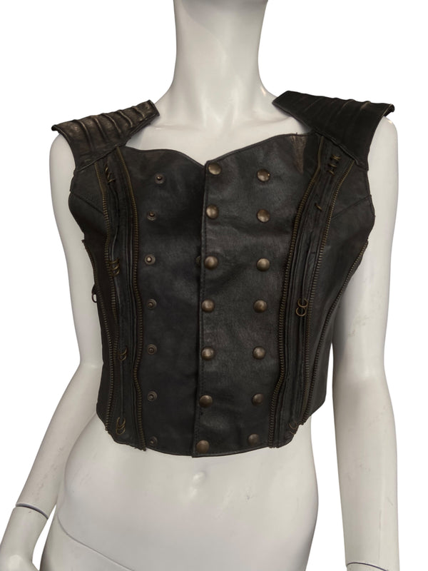 MAD MAF LEATHER TOP