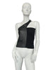 Thumbnail for ASYMETRICAL COLLAR LEATHER TOP