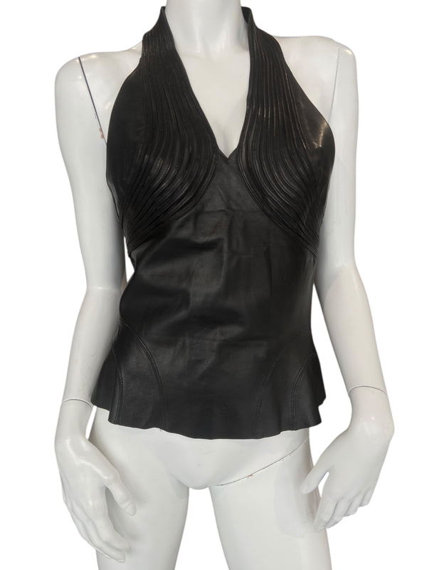 JITROIS LEATHER SILK TOP