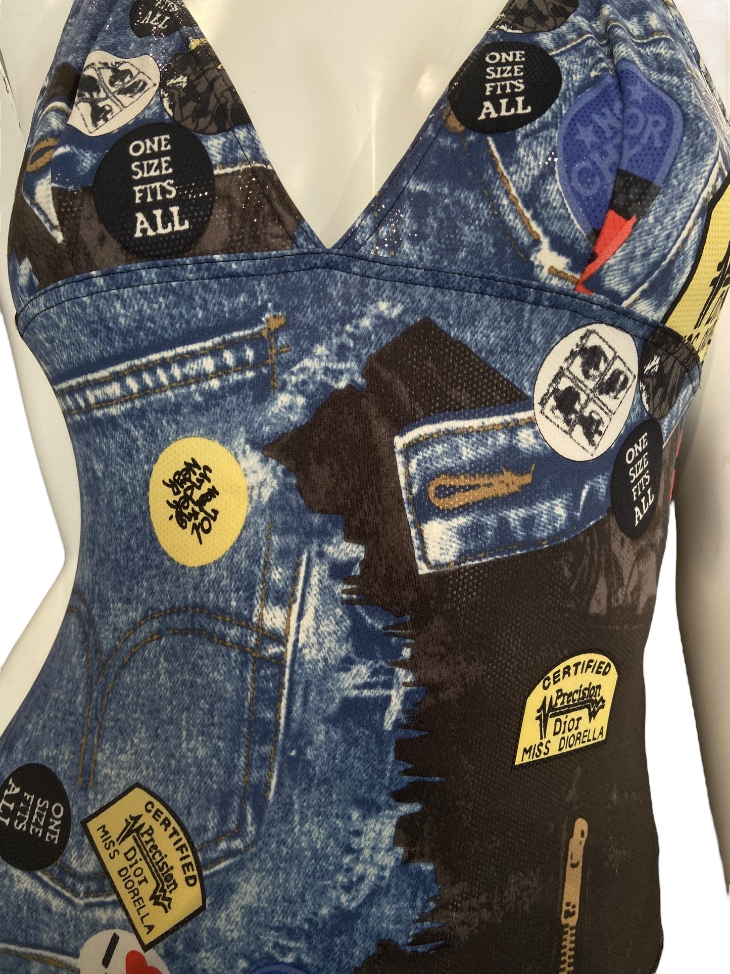 CHRISTIAN DIOR F/W 2001 TROMPE L’ŒIL DENIM SWIMSUIT