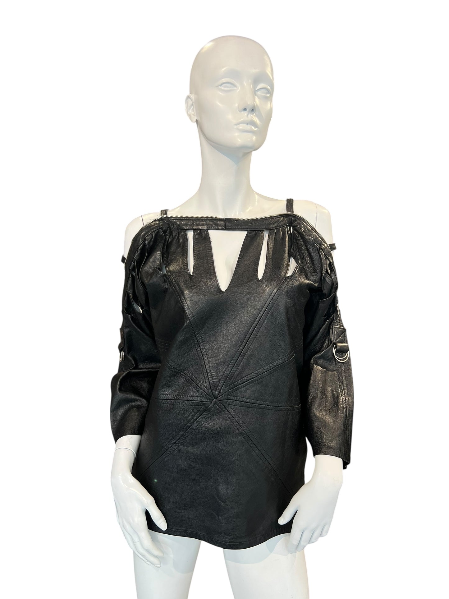 PLEIN SUD LEATHER ZIP TOP