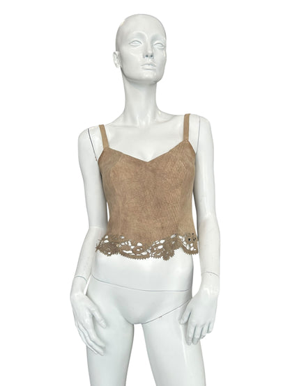 MARIELLA BURANI LEATHER CORSET TOP