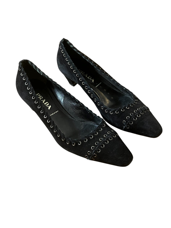 PRADA LACED MINI HEELS