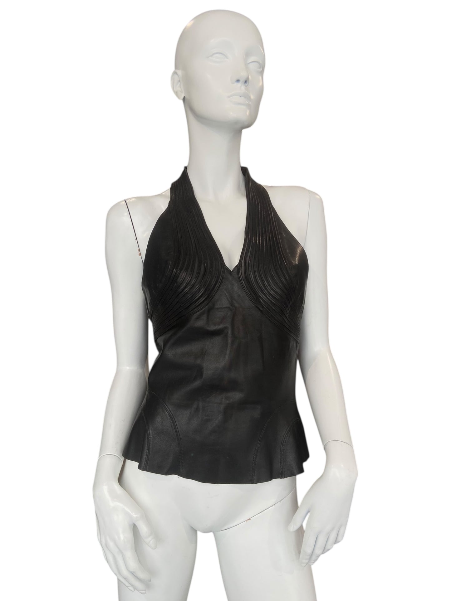 JITROIS LEATHER SILK TOP