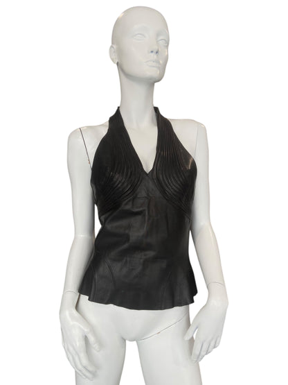 JITROIS LEATHER SILK TOP