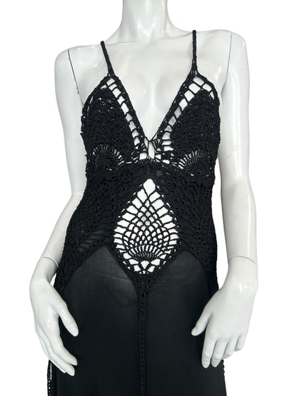 JEAN PAUL GAULTIER KNITTED HALTERNECK MIDI DRESS