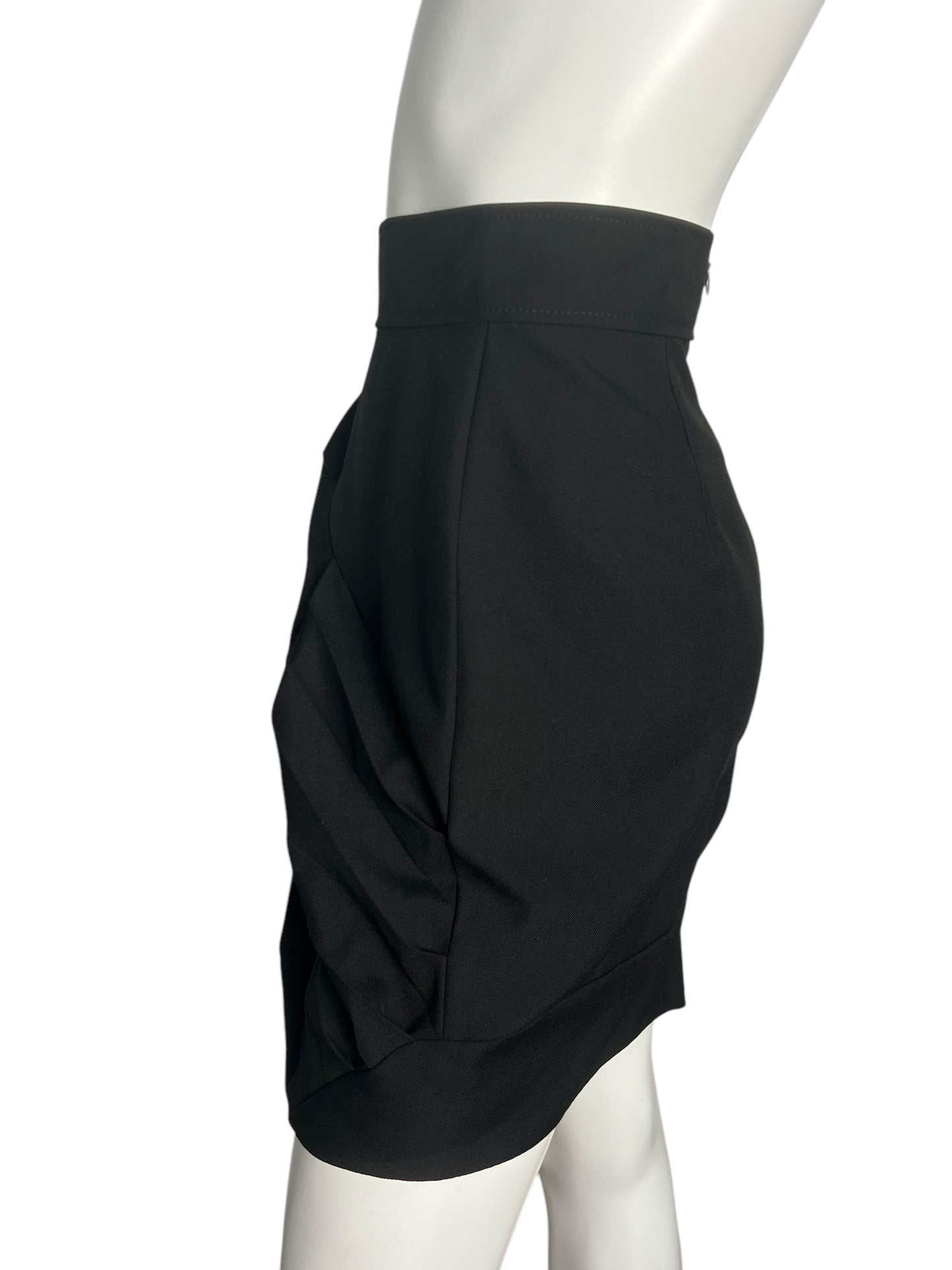 BALENCIAGA F/W 2003 PLEATED ASYMETRICAL SKIRT