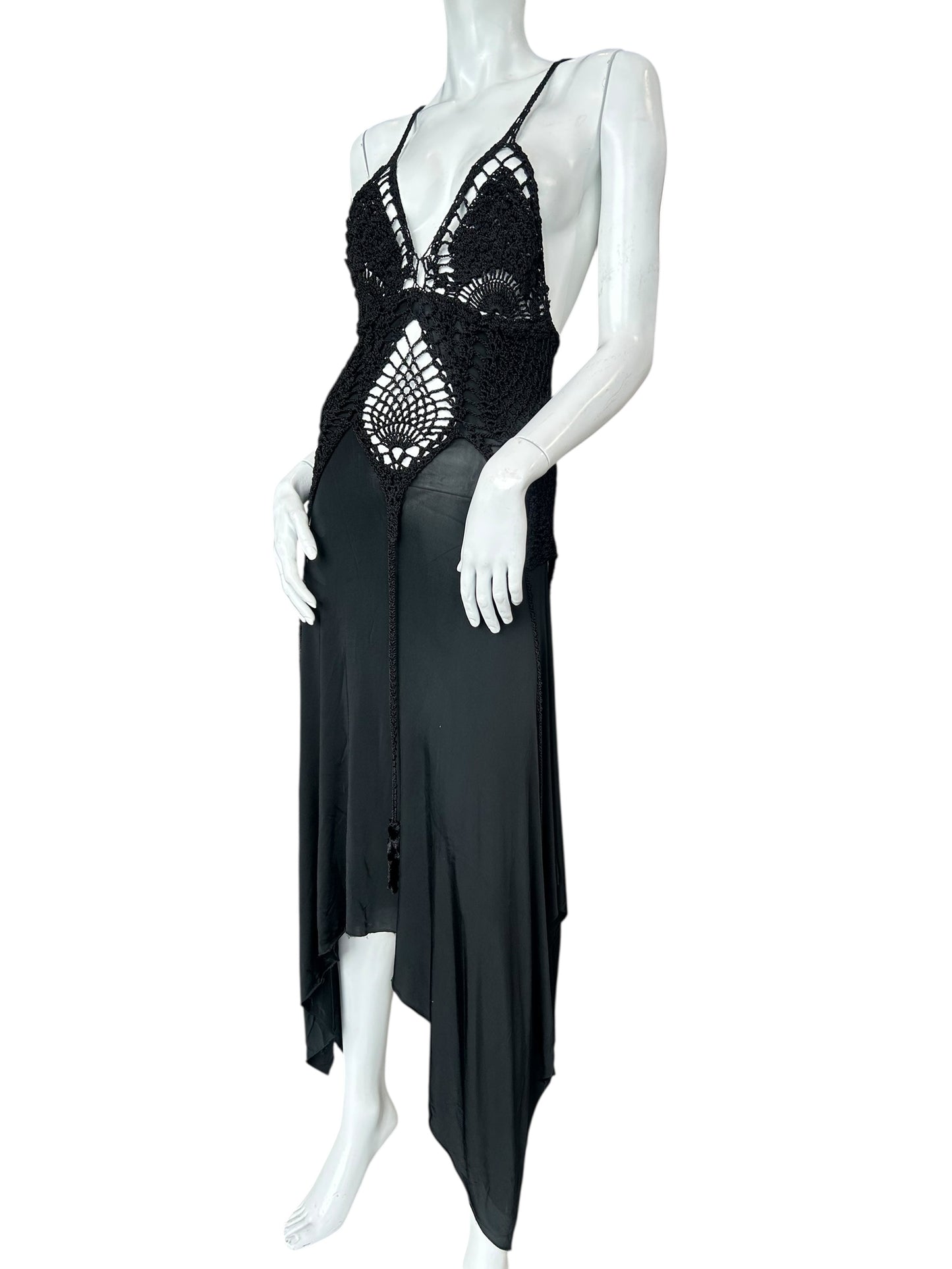 JEAN PAUL GAULTIER KNITTED HALTERNECK MIDI DRESS