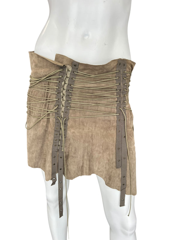 PLEIN SUD S/S 2003 SUEDE SKIRT