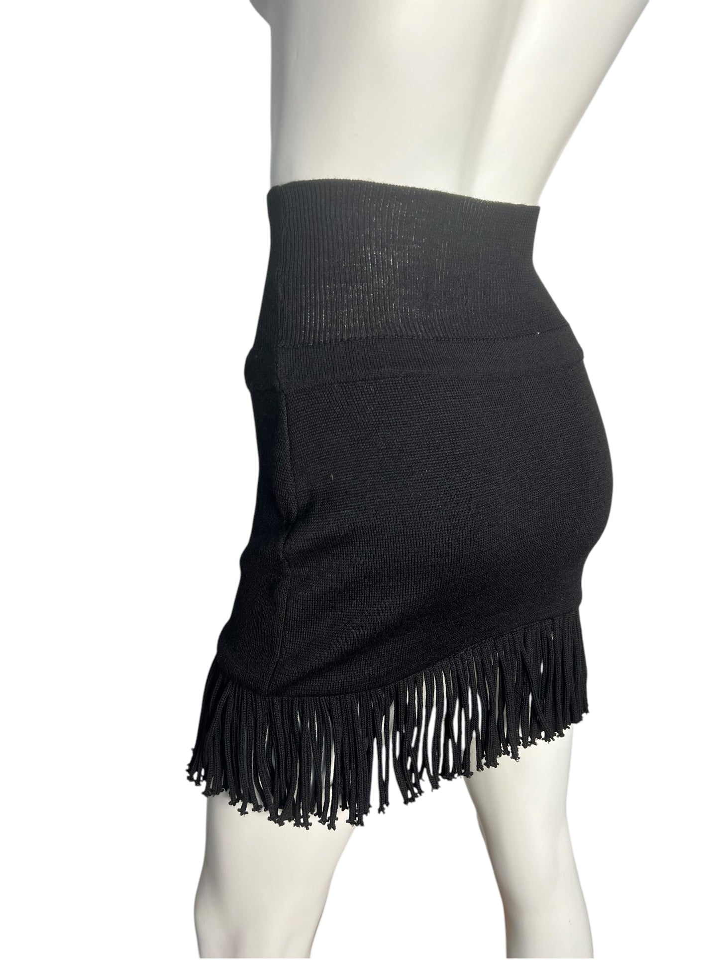 AQUA GIRL WOOL FRINGES SKIRT