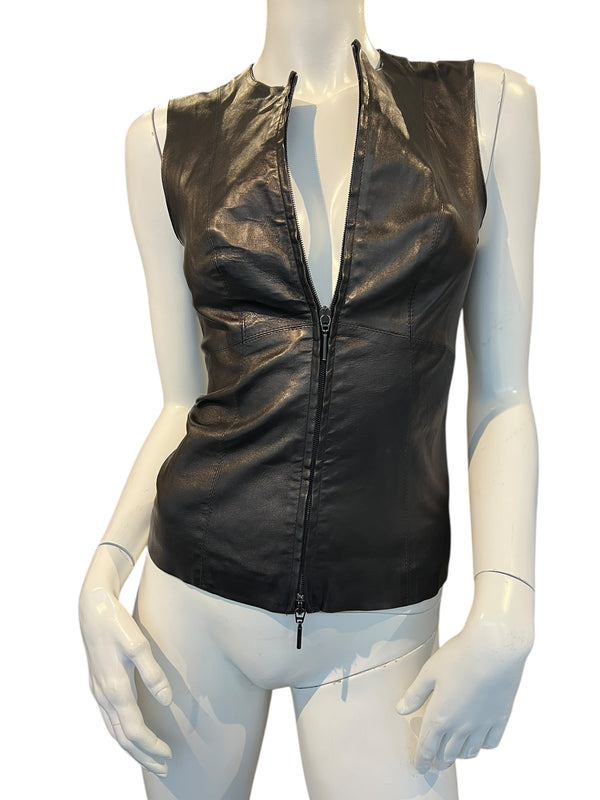 PLEIN SUD LEATHER VEST