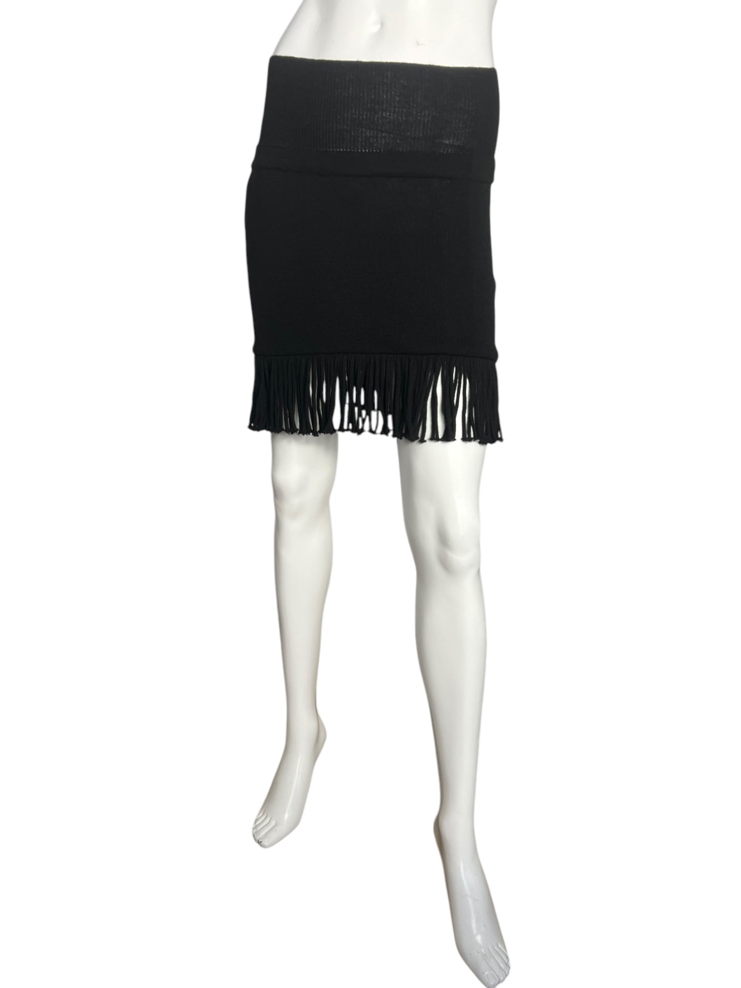 AQUA GIRL WOOL FRINGES SKIRT
