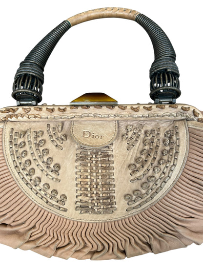 DIOR S/S 2007 SHARON STONE PLEATED LEATHER BAG