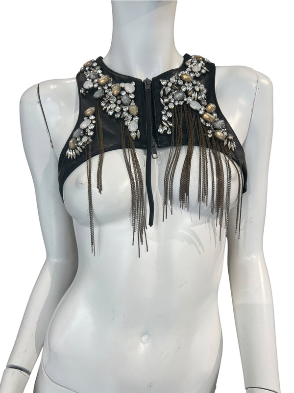 ROBERTO CAVALLI LEATHER BOLERO