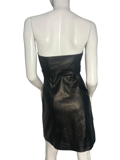 PLEIN SUD LEATHER BUSTIER DRESS