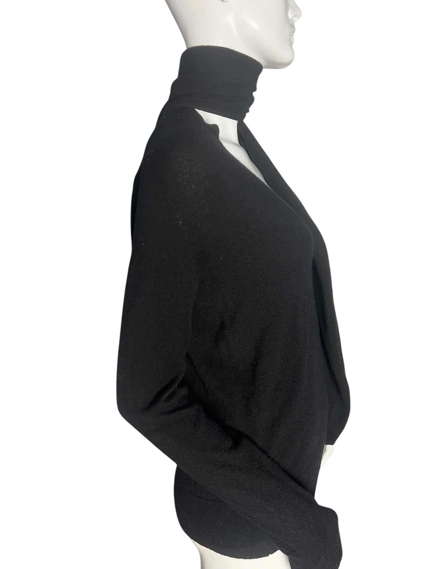 ALEXANDER MCQUEEN CASHMERE SCARF NECK PULLOVER