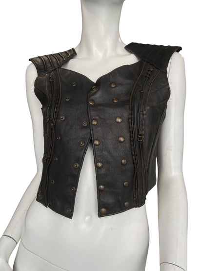 MAD MAF LEATHER TOP