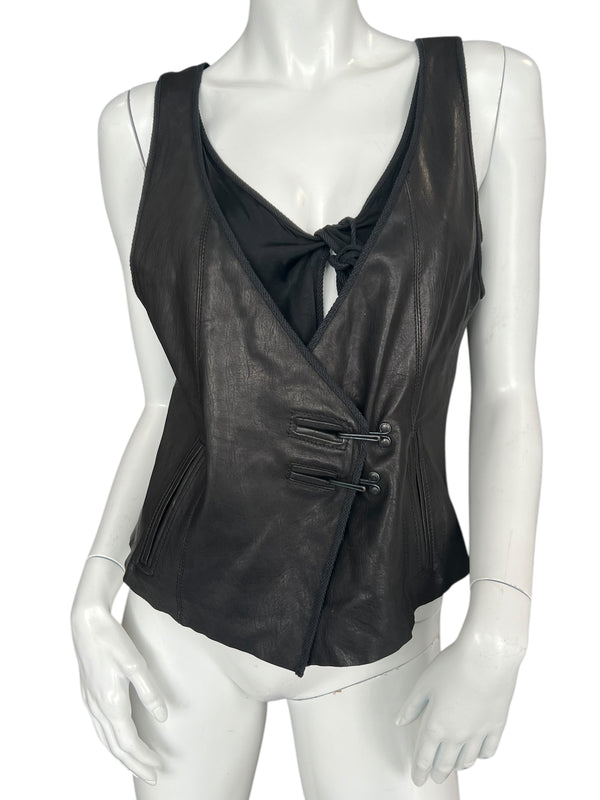 PLEIN SUD LEATHER VEST