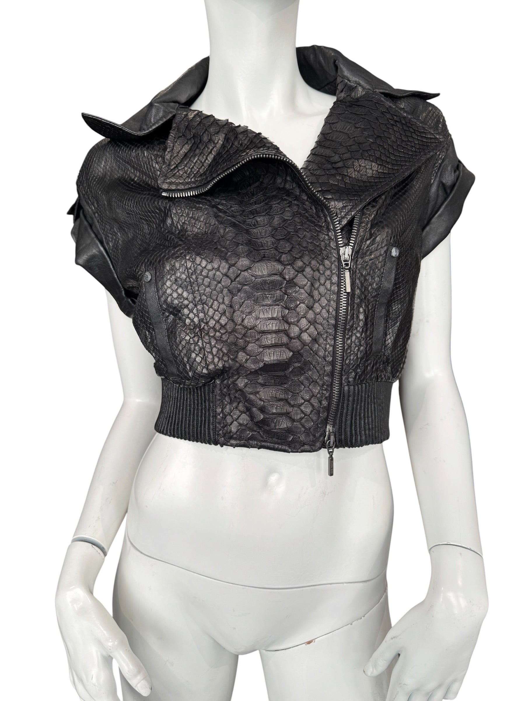 PLEIN SUD PYTHON LEATHER VEST