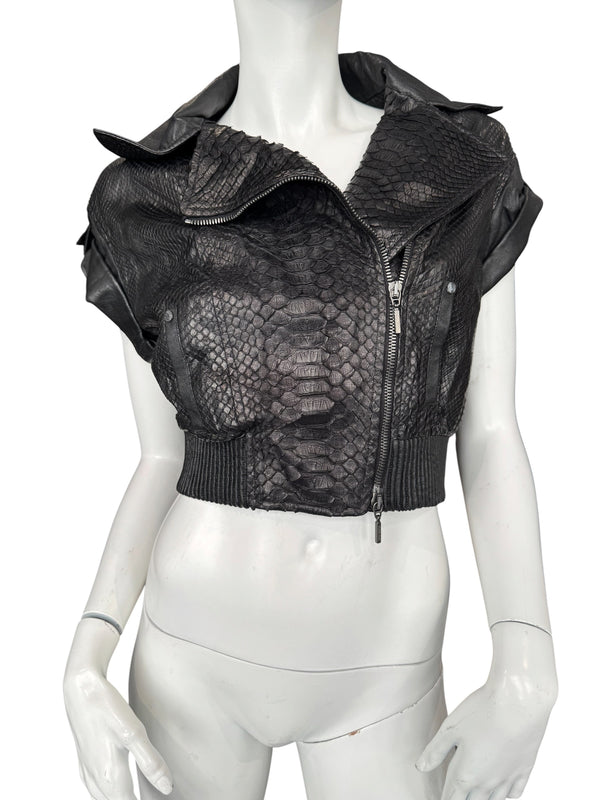 PLEIN SUD PYTHON LEATHER VEST