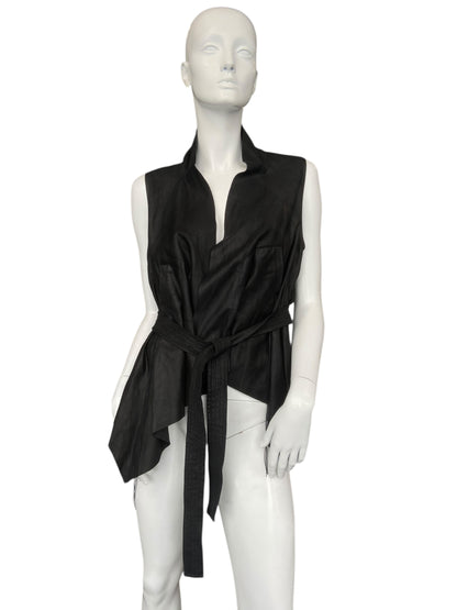ANN DEMEULEMEESTER SLEEVELESS LEATHER JACKET
