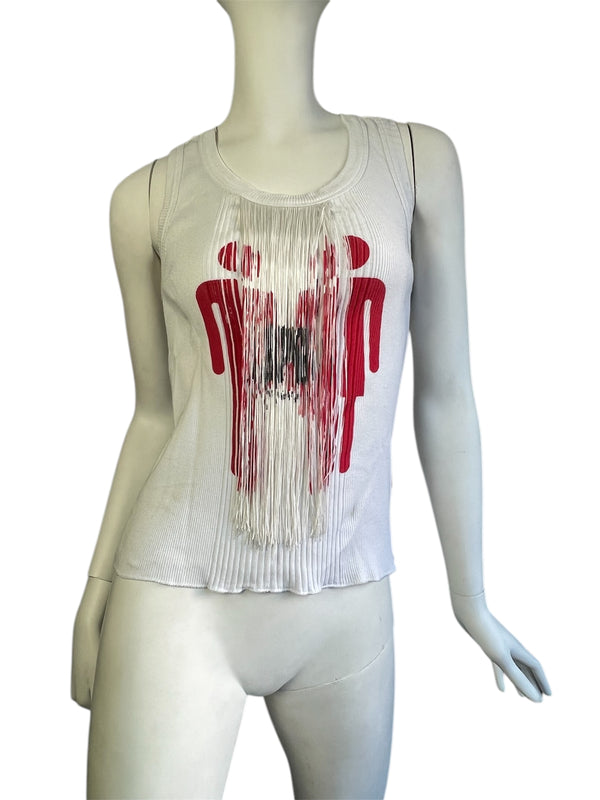 JEAN PAUL GAULTIER 2007 GENDER FRINGE TANK TOP