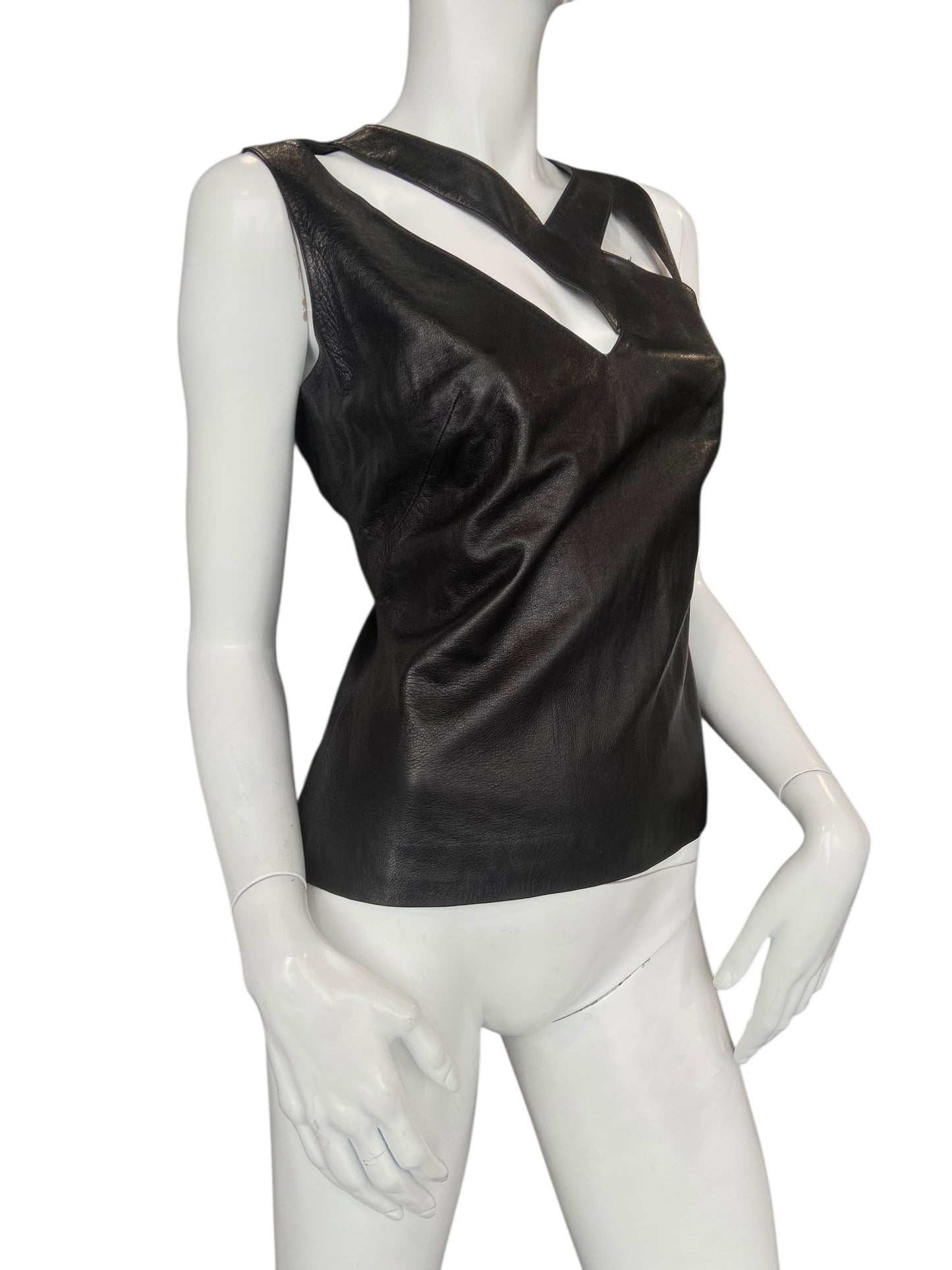 PLEIN SUD LEATHER TOP