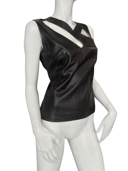 PLEIN SUD LEATHER TOP