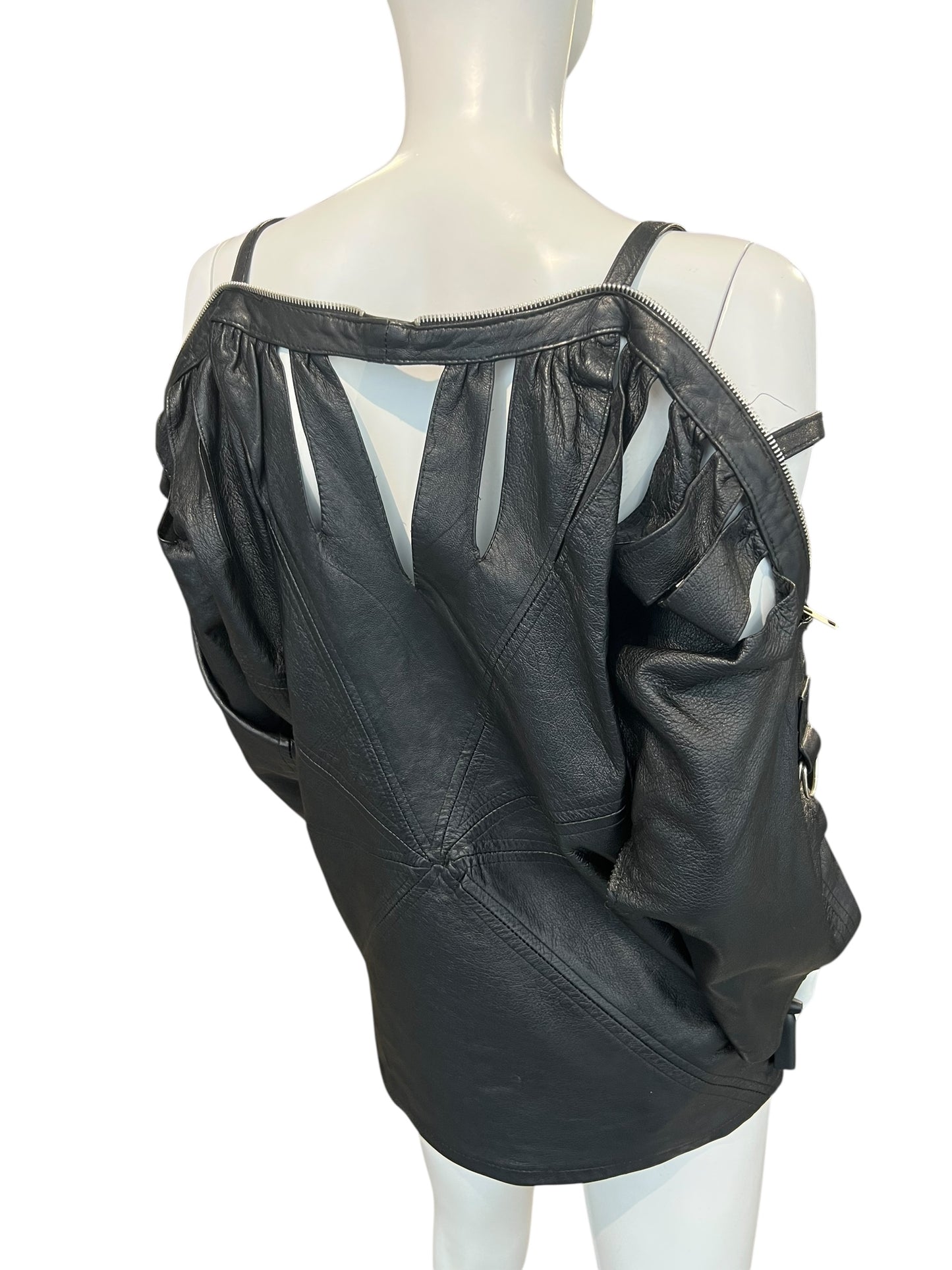 PLEIN SUD LEATHER ZIP TOP
