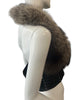 Thumbnail for FUR & LEATHER BACKLESS TOP