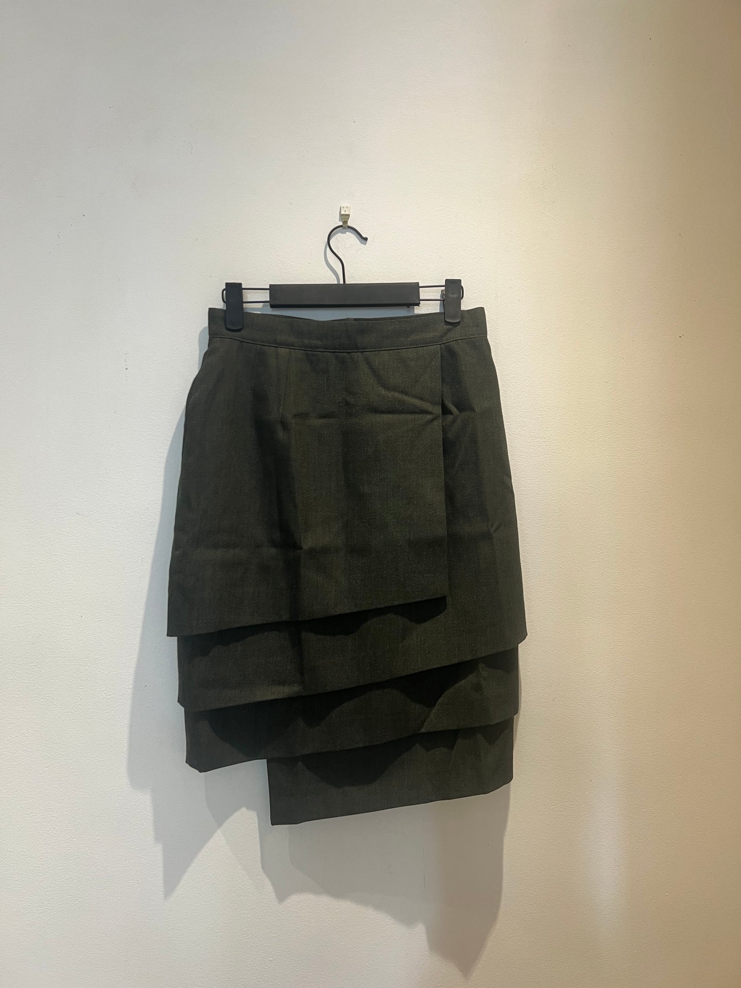 GIVENCHY ASYMETRICAL WOOL SKIRT