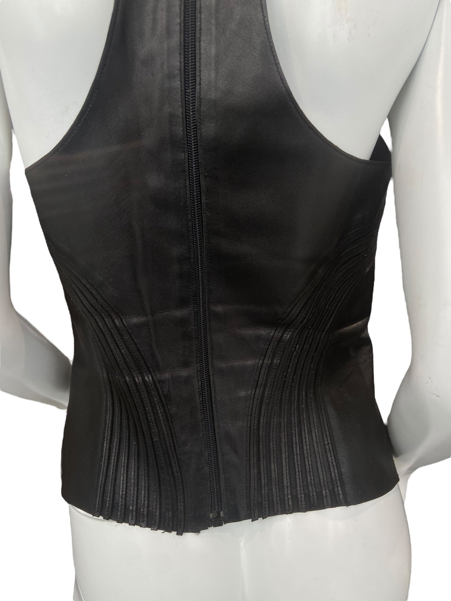 JITROIS LEATHER SILK TOP