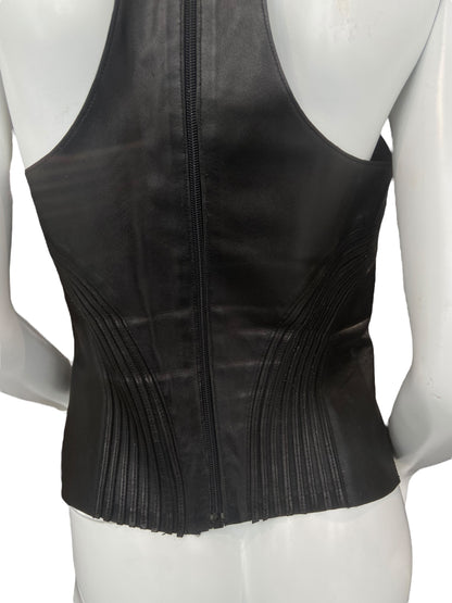 JITROIS LEATHER SILK TOP