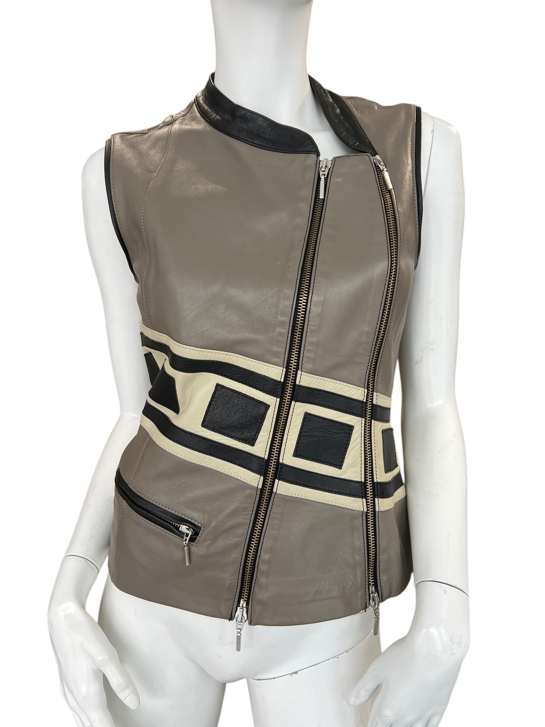 PLEIN SUD S/S 2004 LEATHER VEST