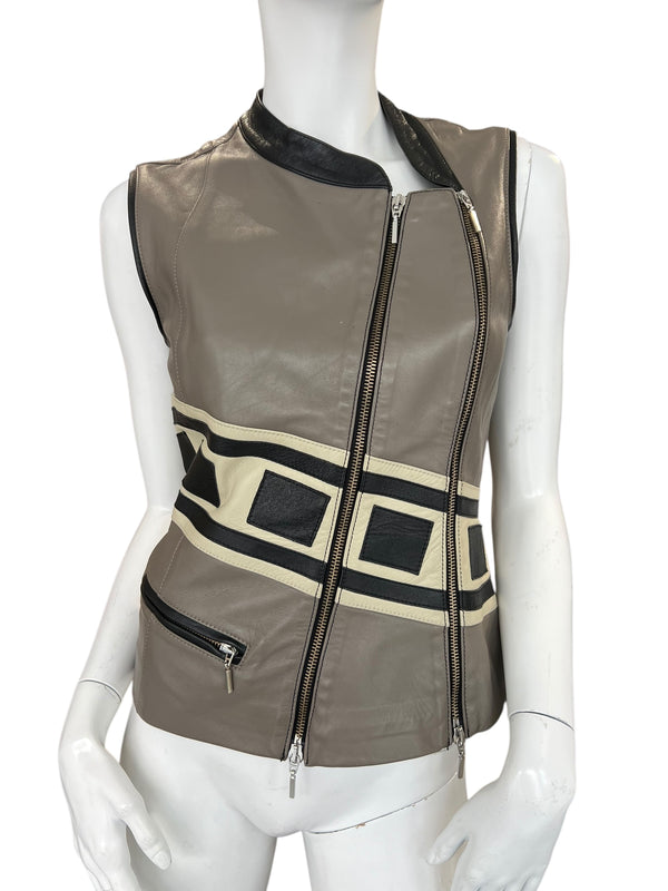 PLEIN SUD S/S 2004 LEATHER VEST