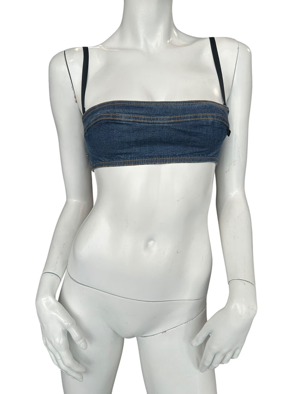 PLEIN SUD DENIM BRASSIÈRE TOP