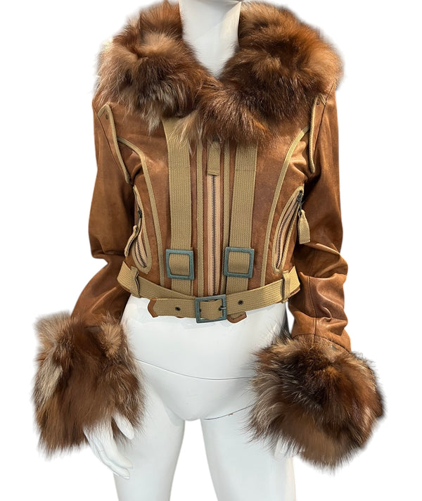 SAGA IBAÑEZ LEATHER AND FUR JACKET