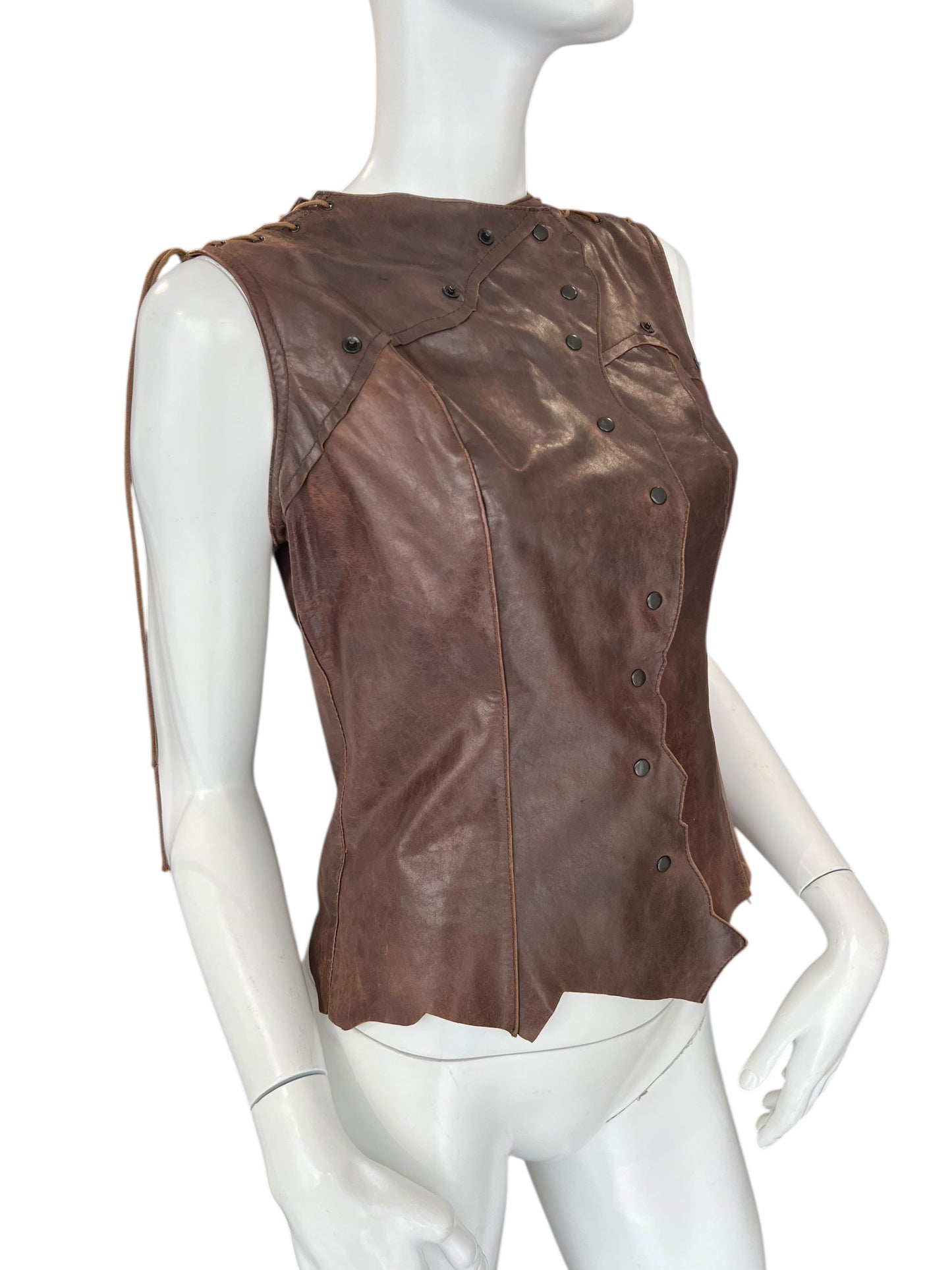 PLEIN SUD LEATHER TOP
