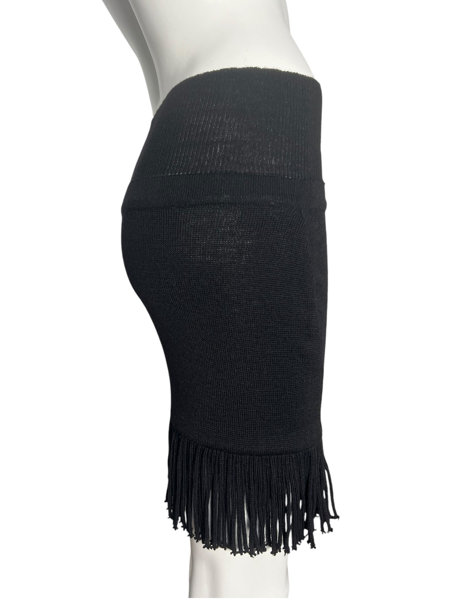 AQUA GIRL WOOL FRINGES SKIRT