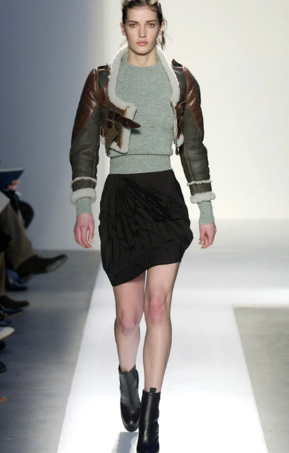 BALENCIAGA F/W 2003 PLEATED ASYMETRICAL SKIRT