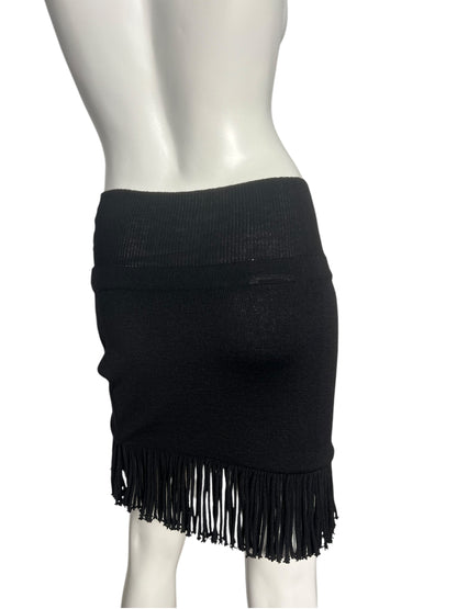 AQUA GIRL WOOL FRINGES SKIRT