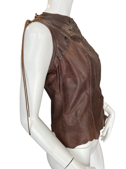 PLEIN SUD LEATHER TOP