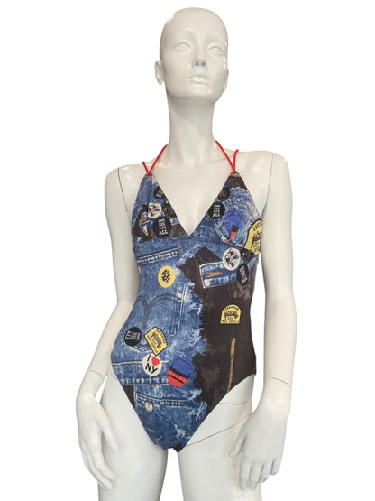 CHRISTIAN DIOR F/W 2001 TROMPE L’ŒIL DENIM SWIMSUIT